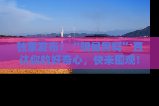 独家发布！“明星黑料”直达你的好奇心，快来围观！