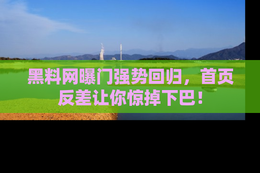 黑料网曝门强势回归，首页反差让你惊掉下巴！