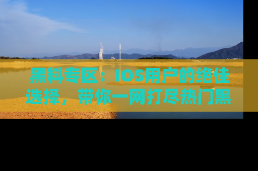 黑料专区：IOS用户的绝佳选择，带你一网打尽热门黑料资讯！